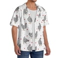 thumbnail image 2 of Gukieu Funny Chicken Print Men's Short-sleeved Shirts, Button-down Pocket Shirts, T-shirts, Beach Vacation Travel Summer Clothing-Large, 2 of 5