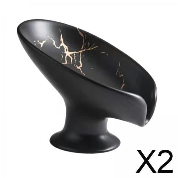 2 Jaboneras Con Forma De Hoja De Moda, Caja De Jabón Para Bañeras, Encimeras De Baño, Color Negro