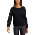 thumbnail image 1 of I.N.C Womens Embellished-Sleeve Sweatshirt, Black, Large, 1 of 1