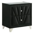 thumbnail image 2 of Furniture of America Noir 2-Drawer Fabric Upholstered Black Nightstand, 2 of 5