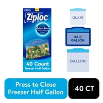 Ziploc® Brand Freezer Half Gallon Storage Bags, Grip 'n Seal Technology, 40 count