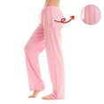 thumbnail image 6 of Womens Pants Women Workout Out Leggings Stretch Waist Button Pocket Yoga Gym Loose Pants Plus Size Wide leg Pants With Pocket for Women, 6 of 7