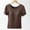 Coffee, variant on Uaswgudfs Women's Cotton Solid Boat Neck Blouse T-Shirt - Loose Fit Short Sleeve Top for Gym Workouts, Athletic & Casual Wear