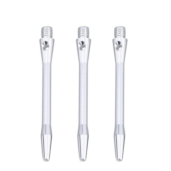Pawsdot 3Pcs Aluminium Dart Shafts Metal Replacement Accessories for Standard Flight Path Silver