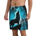 thumbnail image 2 of Balery Blue Full Moon Wolf Traje de Baño Estilo Hawaiano para Hombre, Shorts de Secado Rápido con Bolsillos-X-Large, 2 of 6