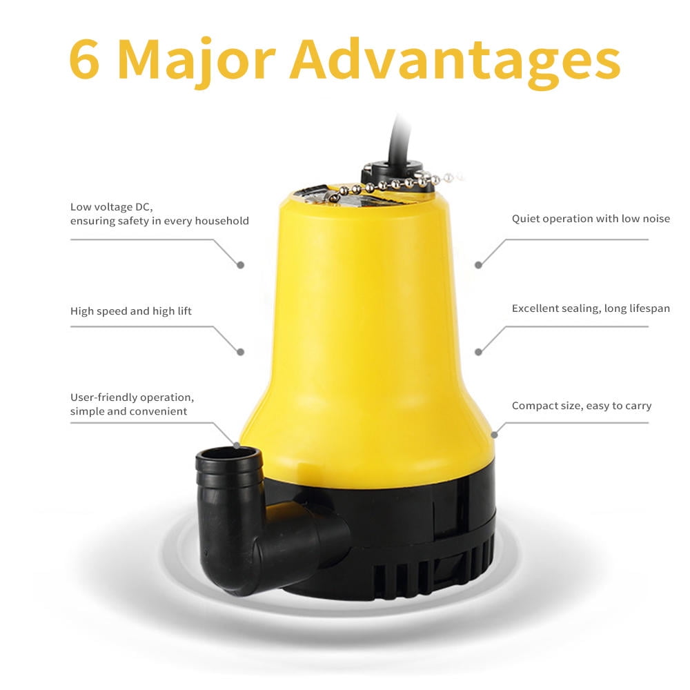 Suodoka 24V Submersible Water Pump – Quiet, High‑Flow, Copper Motor, Long Cord – Ideal for Car Wash, Pool, Garden, Pond Drainage