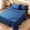 Navy, variant on WISHEAD Queen Sheet Set, 4 Piece Ultra Soft Brushed Microfiber Bed Sheets, Cooling & Breathable, Secure Fitted Sheet, Wrinkle Resistant Hotel Bedding Set with Classic Stripe, Dark Gray