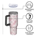 thumbnail image 4 of 40oz Pioneer Flower Floral Print Pattern Insulated Tumbler with Handle, BPA-Free Leak Proof Lid and Straws, Double Wall Vacuum, Hot 12h/Cold 34h, 4 of 6