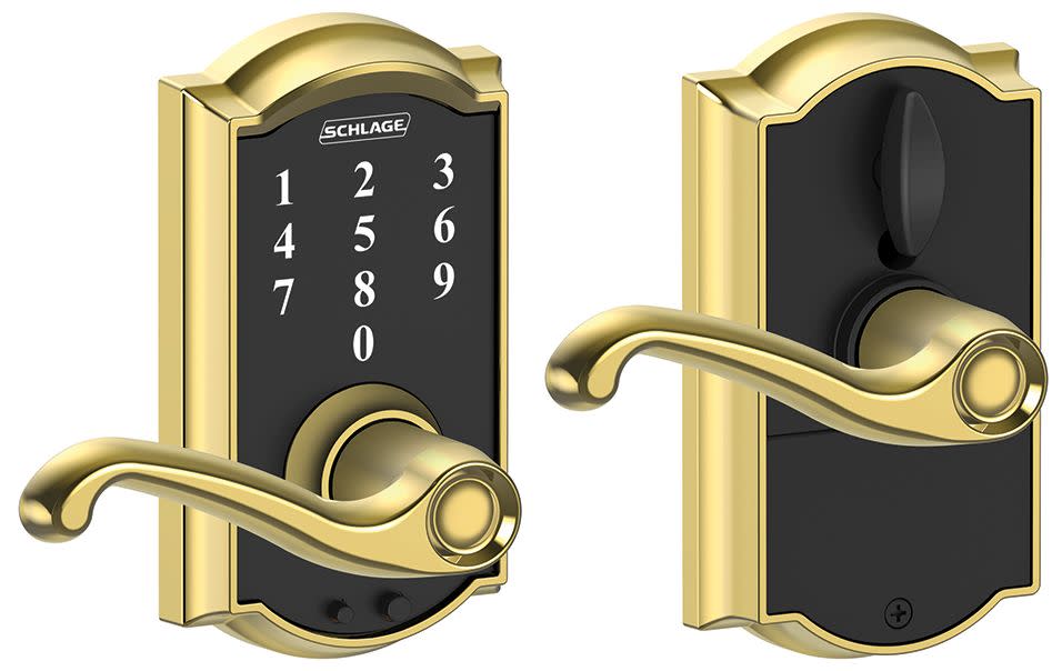 Schlage Fe695CamFla Camelot Touch Entry Leverset