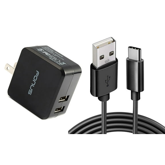 Home Charger for Samsung Galaxy Z Flip7/Z Flip7 FE - 17W 2-Port USB 3.4A Type-C Cable 6ft Power Adapter