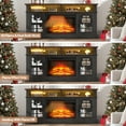 thumbnail image 3 of PAPROOS Fireplace TV Stand for 65 Inch TV, Modern Farmhouse TV Cabinet with 23'' Electric Fireplace, Entertainment Center Television Console Table for Living Room, Black+Brown, 3 of 9
