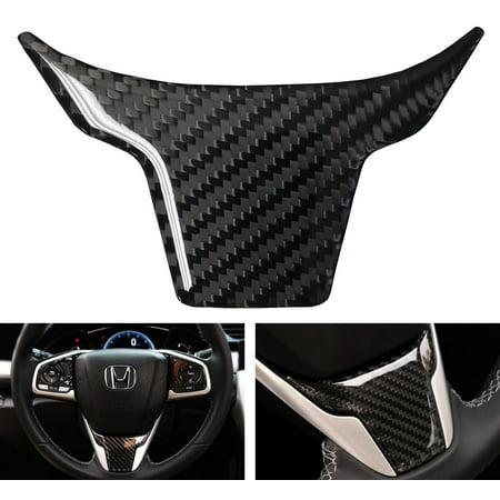 iJDMTOY (1) Gloss Black Real Carbon Fiber Steering Wheel Lower Trim For 2016-up Honda