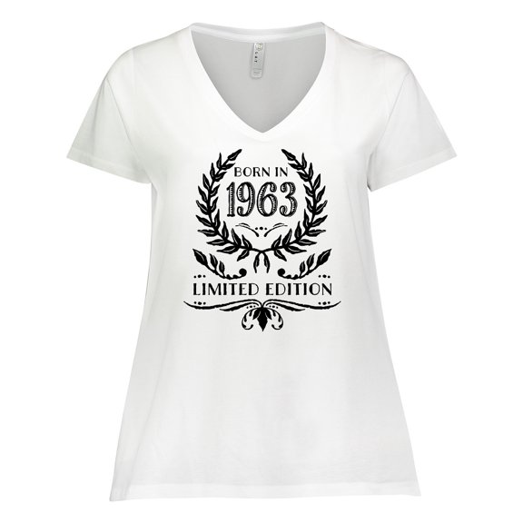 Inktastic Born in 1963 Limited Edition Women's Plus Size V-Neck T-Shirt