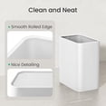thumbnail image 5 of Small Bathroom Trash Can 2.1 Gallon Wastebasket, Modern Metal Garbage Can Office Waste Basket, White Stainless Steel Trash Bin for Bedroom, Home Office, Toilet, rv, Near Desk, Under Sink., 5 of 8