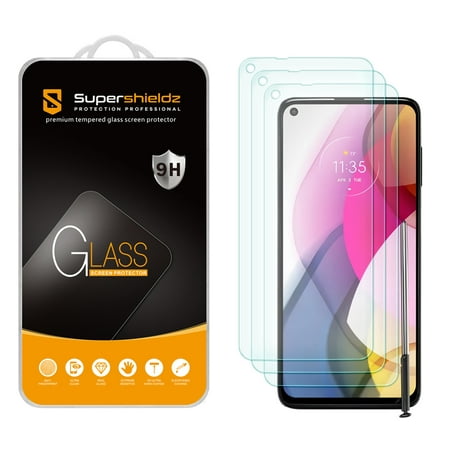 [3-Pack] Supershieldz for Motorola Moto G Stylus (2021) Tempered Glass Screen Protector, Anti-Scratch, Anti-Fingerprint, Bubble Free
