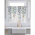 thumbnail image 2 of Kitchen Curtains 54 Inches length, Green Teal Eucalyptus Window Treatment Curtain Drapes, Coastal Summer Starfish Thermal Insulated Drapes for Basement Hotel RV, 42"x54", 2 Panels, 2 of 7