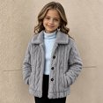 thumbnail image 4 of Cethrio Girls Fleece Jacket, Long Sleeve Warm Collared Button Front Winter Outerwear Size 11-12 Years Gray, 4 of 6