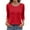 Red #087, variant on Women 2026 Summer T-Shirt Casual Business 3/4 Sleeve Shirts Round Neck Loose Fit Lounge Comfy Tops Clothes Mint Green 2XL