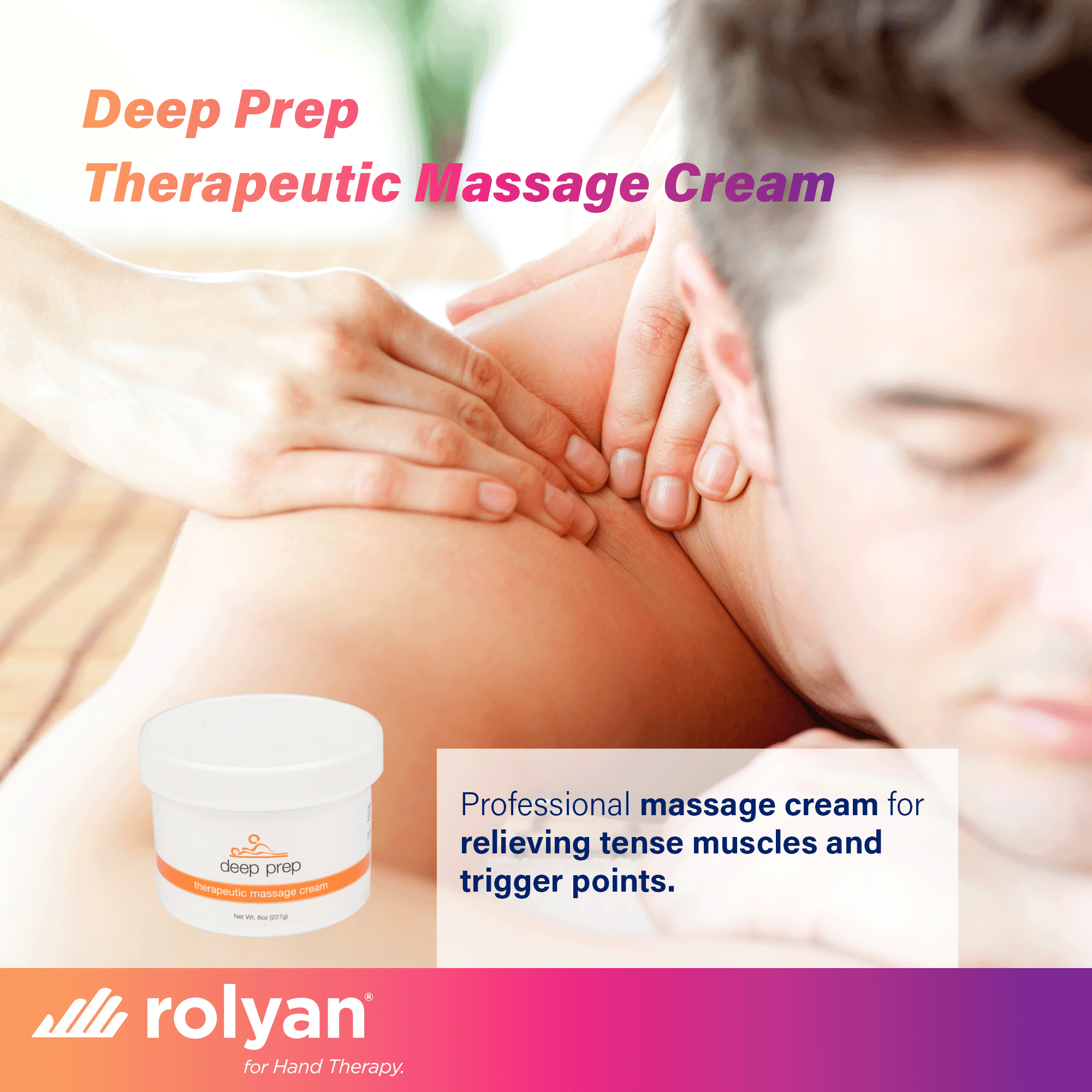 Sammons Preston Deep Prep Therapeutic Massage Cream, 8 oz, Non