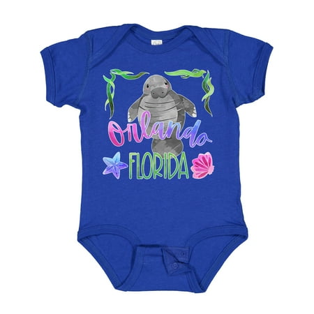 

Inktastic Orlando Florida Cute Swimming Manatee Gift Baby Boy or Baby Girl Bodysuit