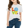 thumbnail image 5 of Piuwrlz Girls Short T-Shirts Kids Graphic Shirts Tops Cotton Pullover White Size 7 Years, 5 of 10