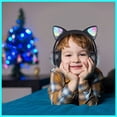 thumbnail image 2 of Kuyaon Auriculares inalámbricos para niños y niñas, orejas de gato con luz LED, auriculares Bluetooth con micrófono para la escuela/viajes/deportes/juegos/regalos/Navidad (negro), 2 of 5