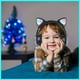 thumbnail image 2 of Kuyaon Auriculares inalámbricos para niños y niñas, orejas de gato con luz LED, auriculares Bluetooth con micrófono para la escuela/viajes/deportes/juegos/regalos/Navidad (negro), 2 of 5