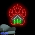 thumbnail image 3 of Handmadetneonsign Bear Paw With Mountain Neon Sign, Mountain Forest Neon Light, Paw Bear Led Light 94850, 3 of 5
