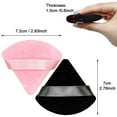 thumbnail image 3 of 12 Pieces Cosmetic Powder Puff,2.76 inch Portable Soft Sponge Setting Face Puffs,Triangle Velvet Powder Puff with Ribbon Band Handle for Loose Powder Body Powder Makeup Tool(Black,Pink), 3 of 5
