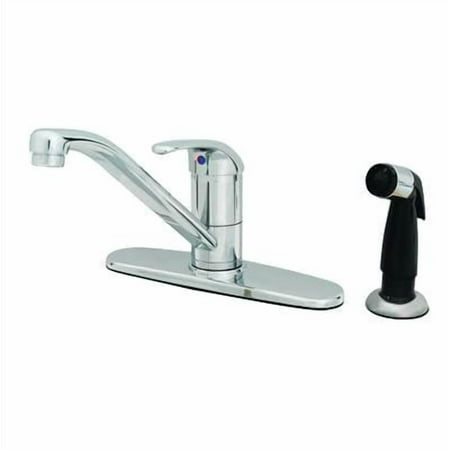 T&S Brass - Single Lever Faucet, 48'' Sidespray, 9'' Spout, Swivel Base, Flex Supplies, 10'' Deckplate