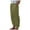 Green, variant on Timegard Cotton Linen Pants for Women Elastic High Waist Vintage Casual Solid Color Pants with Pockets