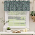 thumbnail image 2 of 2 Pack Valances for Window, Green Mediterranean Short Curtains for Kitchen Bedroom Living Room, Vintage Abstract Geometric Floral Texture Rod Pocket Small Window Treatment Valance Drapes 54 x 18 Inch, 2 of 8