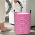 thumbnail image 6 of Uemuo Pink Gingham Pattern Circular Laundry Hamper Basket with handles,Collapsible laundry basket,Large capacity laundry hamper,Laundry Organizer-, 6 of 8
