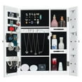 thumbnail image 4 of Winado Wall Mounted Armoire Jewelry, Foldable Jewelry Cabinet Organizer Storage Box with Mirror and 3 Photo Frame, White, 4 of 6