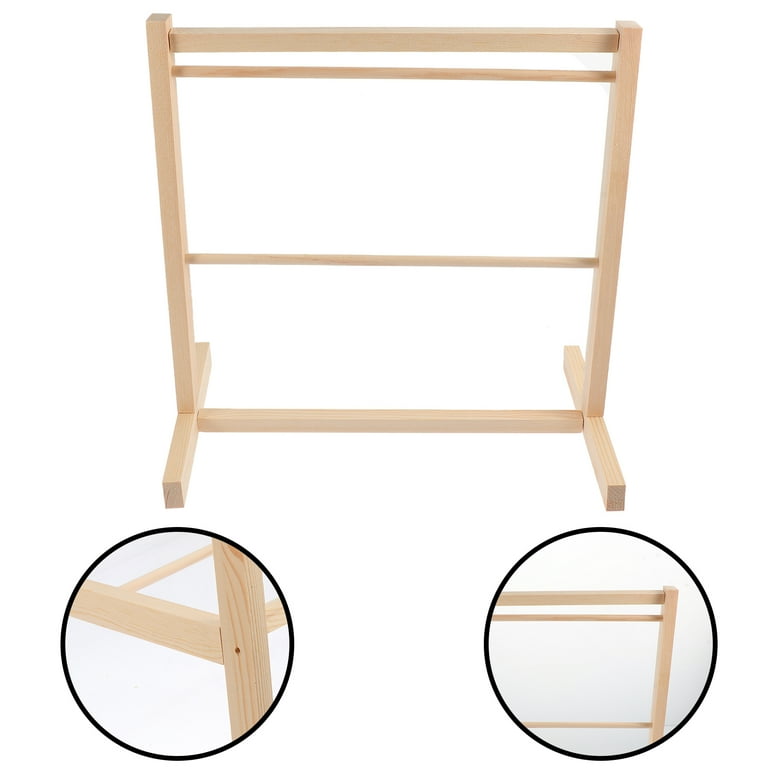 1 Set Mini Doll Clothes Hanging Rack Wooden Dolls Clothes Organizing Shelf
