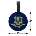 thumbnail image 6 of Connecticut State Flag Round Leather Luggage Card Suitcase Carry-On ID Tag, 6 of 6