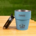 thumbnail image 1 of Tazas para acampar 300ML Cerveza Té Leche Tazas con tapa para caminatas al aire libre (Azul lago), 1 of 7