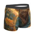 thumbnail image 2 of KLL Sunflower Meditating Cat Men's Cotton Boxer Briefs Underwear-Small, 2 of 8