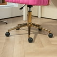 thumbnail image 6 of Villeston Velvet Desk Chair, Modern Cute, Wheels Swivel Height Adjustable Swivel Task Chair for Home Office,Rose Red, 6 of 8