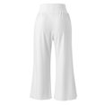 thumbnail image 4 of Gibobby pantalones de mujer Pantalones de yoga sueltos de cintura alta con cintura elástica para mujer Pantalones largos casuales (Blanco, M), 4 of 5