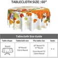 thumbnail image 3 of Fall Round Tablecloth 60 Inch Thanksgiving Tablecloth Waterproof Polyester Washable Table Cover with Autumn Leaf and Pumpkin Pattern Table Cloth for Kitchen Dining Room Picnic Patio Party, 3 of 6