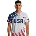 thumbnail image 2 of USA Soccer Jersey for Men Women, Patriotic American Flag Football Jersey, Soccer Shirt for Fans and Players, Short Sleeve Football Shirt, Casual Sport World Soccer Tee for Adult, 2 of 11