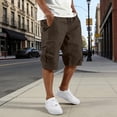 thumbnail image 2 of FhsagQ Male Cargo Short Pants for Men with Slanted Front Pockets and Backless Design for Utility Workwear Brown Size M, 2 of 8