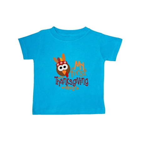 

Inktastic My 1st Thanksgiving Cute Turkey with Feathers Gift Baby Boy or Baby Girl T-Shirt