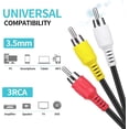 thumbnail image 3 of Cable de audio y vídeo de 1,5 m (5 pies) Cable AV de 3,5 mm (auxiliar a RCA) Cable compuesto amarillo, blanco y rojo para 503AK0400191000001, 3 of 4