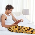 thumbnail image 5 of Salouo Artistic Zebra Print Sunflower Print Pajama Pants for Men, Lounge Pants Elastic Waistband Casual Men's sleepwear Loungewear Sleep Pajama Pant -Large, 5 of 7