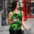 thumbnail image 6 of Uemuo Green Lightning Pattern Workout Tank Tops for Women Breathable Moisture-wicking tank top Sleeveless Running Loose Fit Yoga Tops Active Shirts Sports Gym Exercise, 6 of 9