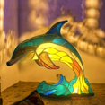 thumbnail image 2 of 3d Vintage Animal Table Lamp, Stained Glass Resin Stacked Night Light, Bohemian Animal Table Lamps For Living Room, 2 of 4