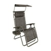 Bliss Hammocks 26-in Wide Zero Gravity Chair w/ Adjustable Canopy Sun-Shade, Drink Tray, & Adjustable Pillow, 300 Lbs Capacity (Jacquard)