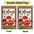 thumbnail image 4 of Welcome Garden Flag Double Sided Summer Bee Red Floral Buffalo Plaid Small Burlap Yard Flag House Seasonal Outside Outdoor Decoration 12 x 18 Inch, 4 of 5